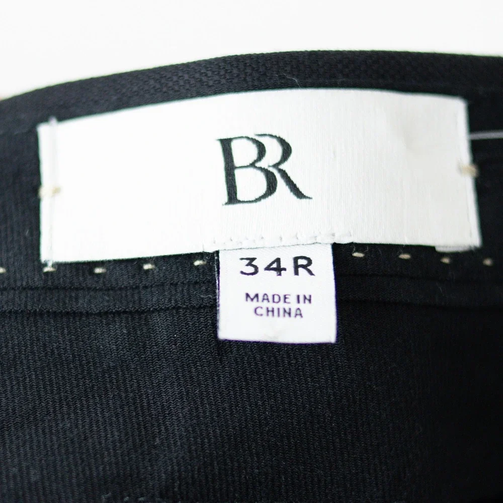 Banana Republic Slim Fit Redo Flexo Dress Pants Mens 34R Black Wool Blend NEW